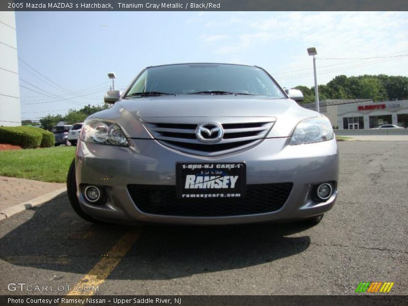 Titanium Gray Metallic / Black/Red 2005 Mazda MAZDA3 s Hatchback