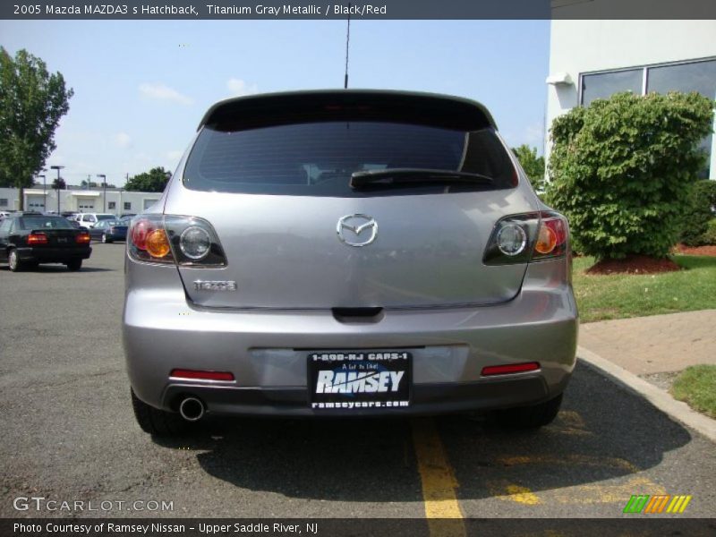 Titanium Gray Metallic / Black/Red 2005 Mazda MAZDA3 s Hatchback
