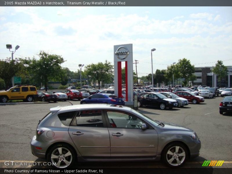 Titanium Gray Metallic / Black/Red 2005 Mazda MAZDA3 s Hatchback