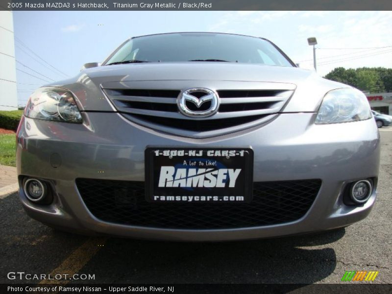 Titanium Gray Metallic / Black/Red 2005 Mazda MAZDA3 s Hatchback