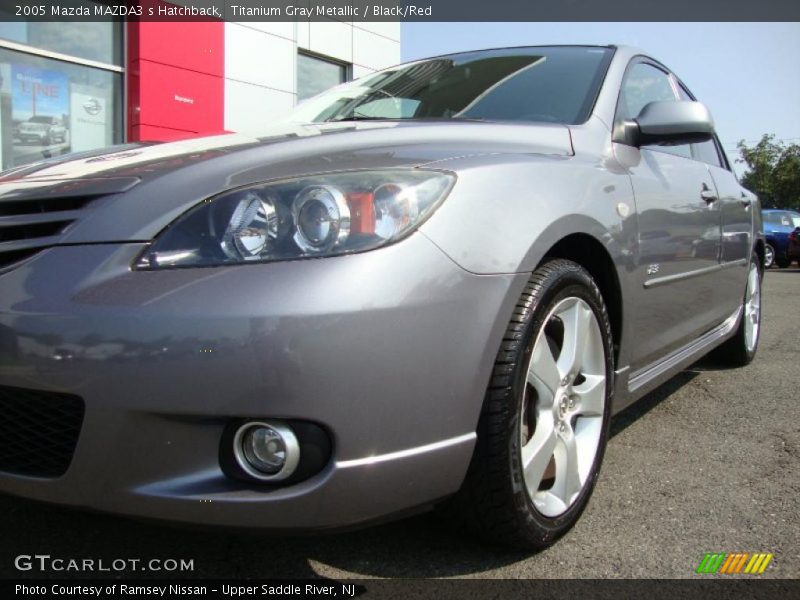 Titanium Gray Metallic / Black/Red 2005 Mazda MAZDA3 s Hatchback