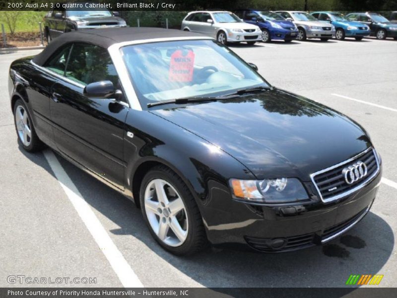 Brilliant Black / Grey 2005 Audi A4 3.0 quattro Cabriolet