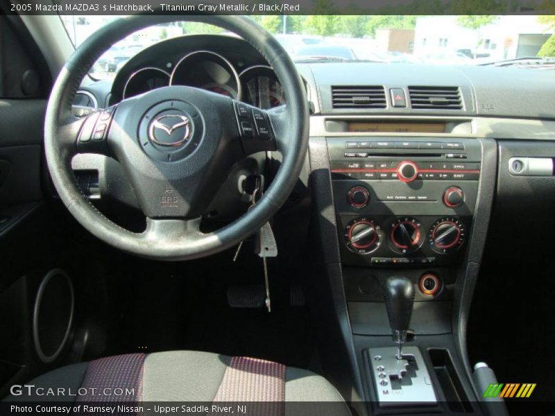Titanium Gray Metallic / Black/Red 2005 Mazda MAZDA3 s Hatchback