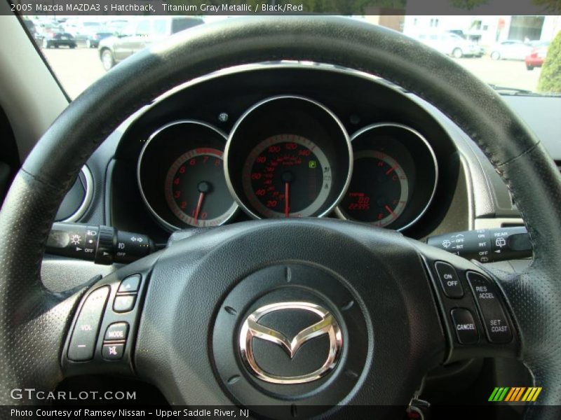 Titanium Gray Metallic / Black/Red 2005 Mazda MAZDA3 s Hatchback
