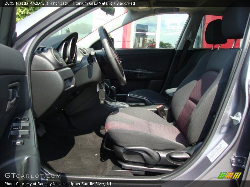 Titanium Gray Metallic / Black/Red 2005 Mazda MAZDA3 s Hatchback