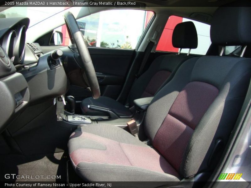 Titanium Gray Metallic / Black/Red 2005 Mazda MAZDA3 s Hatchback
