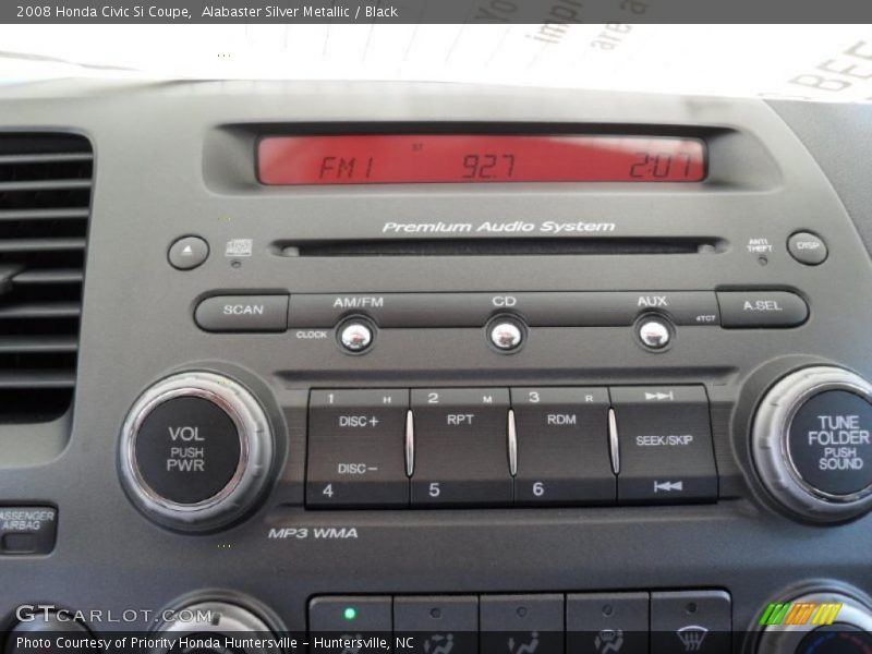 Alabaster Silver Metallic / Black 2008 Honda Civic Si Coupe