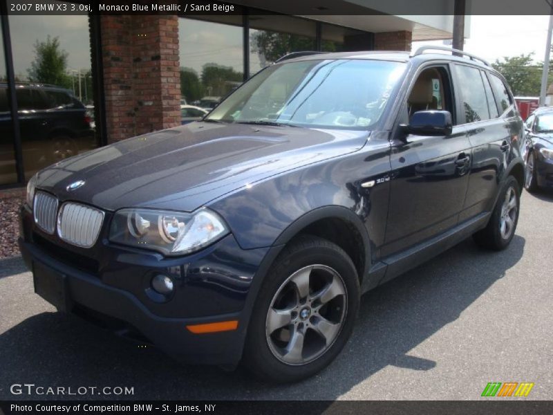 Monaco Blue Metallic / Sand Beige 2007 BMW X3 3.0si