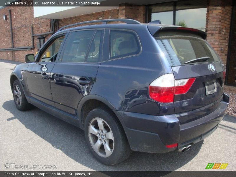 Monaco Blue Metallic / Sand Beige 2007 BMW X3 3.0si
