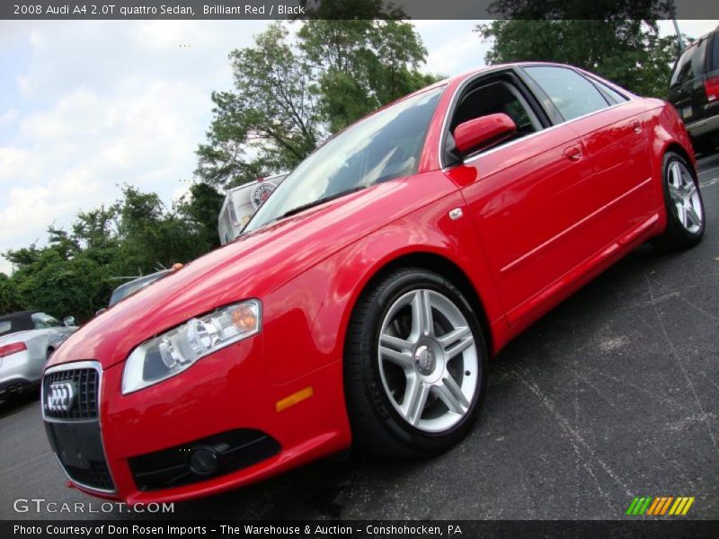 Brilliant Red / Black 2008 Audi A4 2.0T quattro Sedan