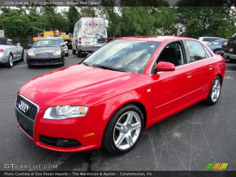 Brilliant Red / Black 2008 Audi A4 2.0T quattro Sedan