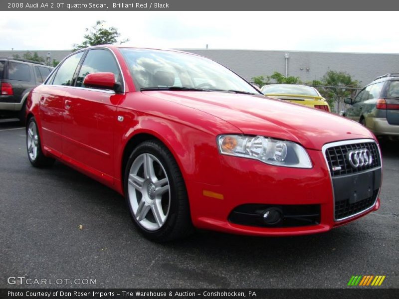 Brilliant Red / Black 2008 Audi A4 2.0T quattro Sedan