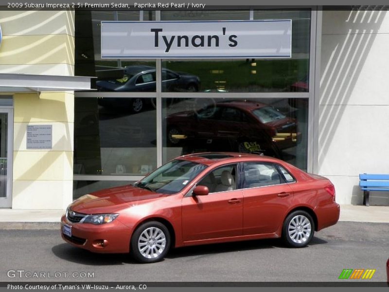 Paprika Red Pearl / Ivory 2009 Subaru Impreza 2.5i Premium Sedan