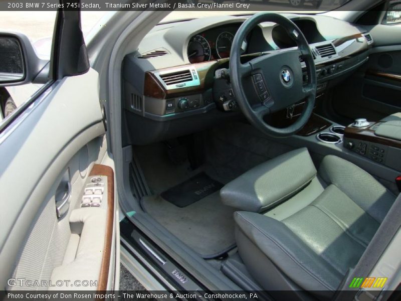 Titanium Silver Metallic / Basalt Grey/Flannel Grey 2003 BMW 7 Series 745i Sedan