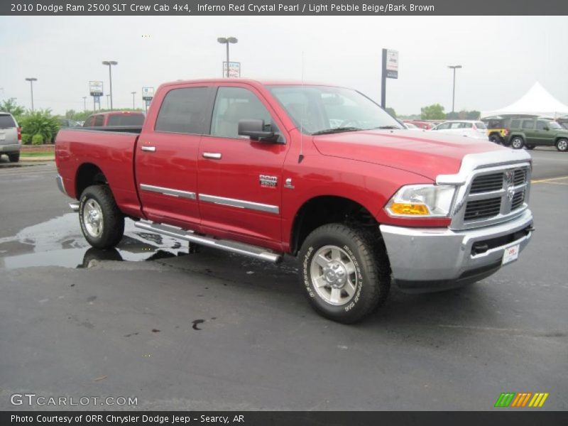 Inferno Red Crystal Pearl / Light Pebble Beige/Bark Brown 2010 Dodge Ram 2500 SLT Crew Cab 4x4