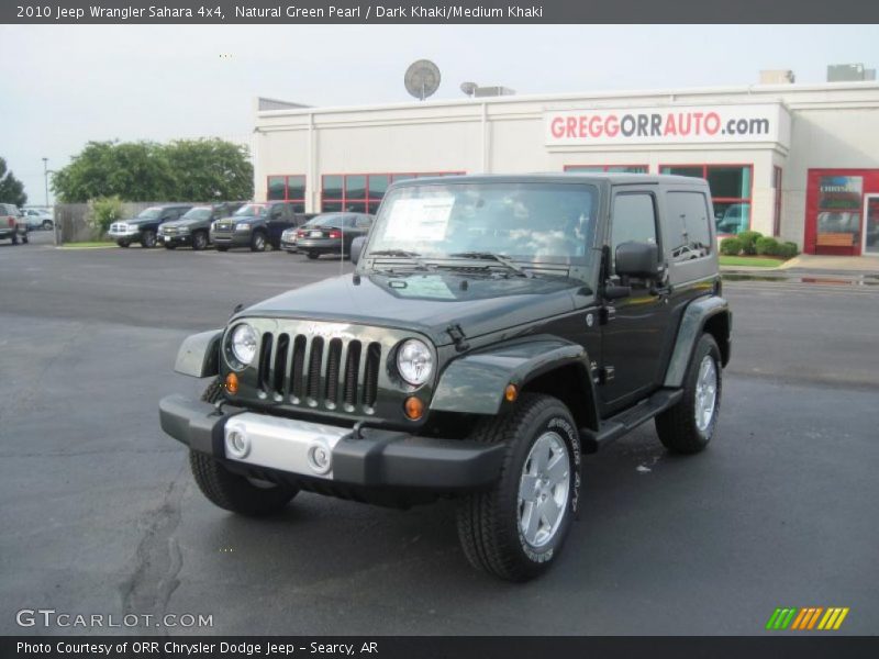 Natural Green Pearl / Dark Khaki/Medium Khaki 2010 Jeep Wrangler Sahara 4x4