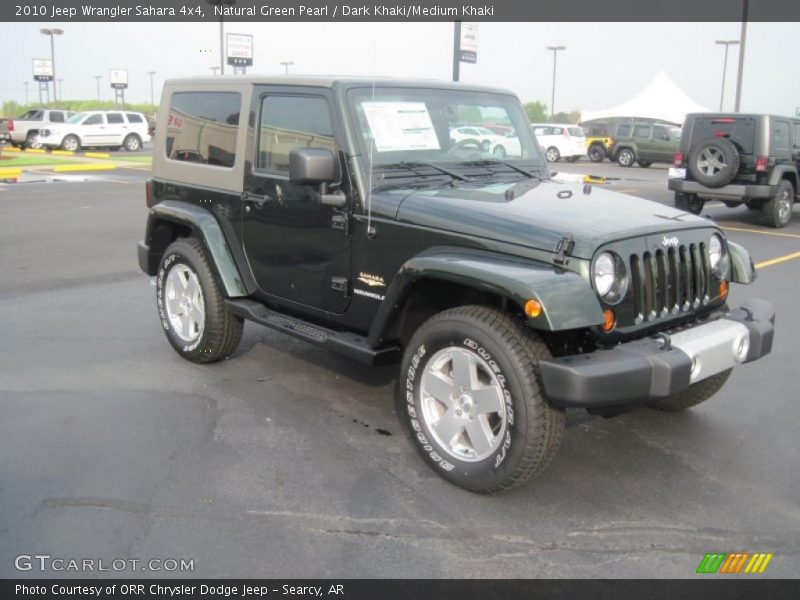 Natural Green Pearl / Dark Khaki/Medium Khaki 2010 Jeep Wrangler Sahara 4x4