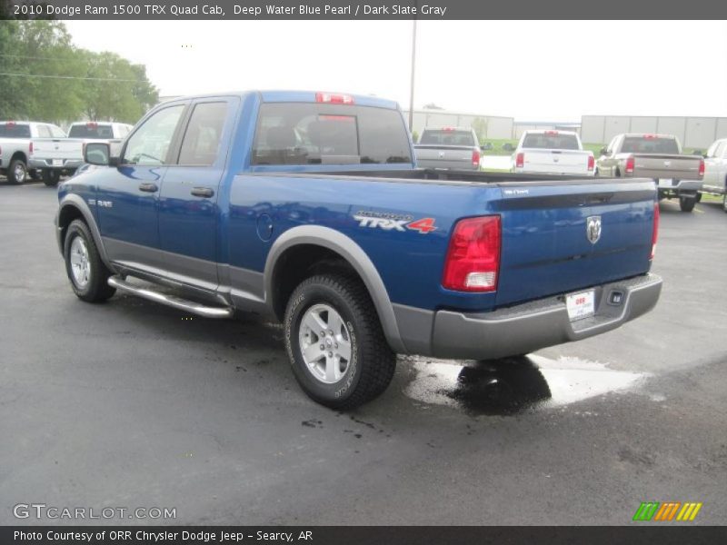 Deep Water Blue Pearl / Dark Slate Gray 2010 Dodge Ram 1500 TRX Quad Cab