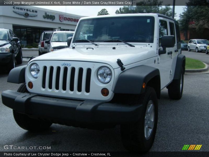 Stone White / Dark Slate Gray/Med Slate Gray 2008 Jeep Wrangler Unlimited X 4x4