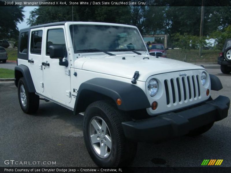 Stone White / Dark Slate Gray/Med Slate Gray 2008 Jeep Wrangler Unlimited X 4x4