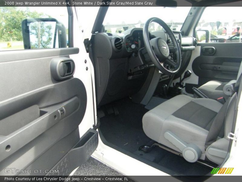 Stone White / Dark Slate Gray/Med Slate Gray 2008 Jeep Wrangler Unlimited X 4x4