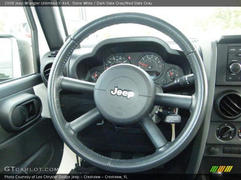 Stone White / Dark Slate Gray/Med Slate Gray 2008 Jeep Wrangler Unlimited X 4x4