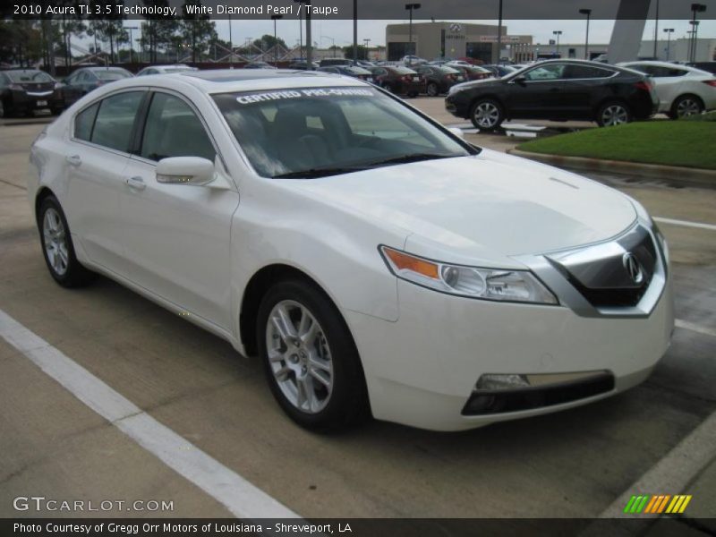 White Diamond Pearl / Taupe 2010 Acura TL 3.5 Technology