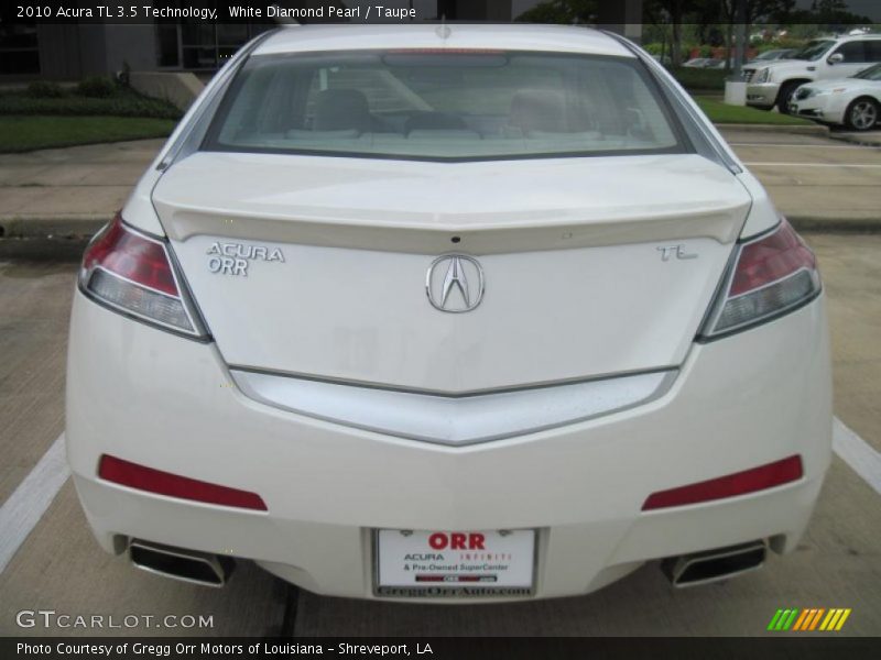 White Diamond Pearl / Taupe 2010 Acura TL 3.5 Technology