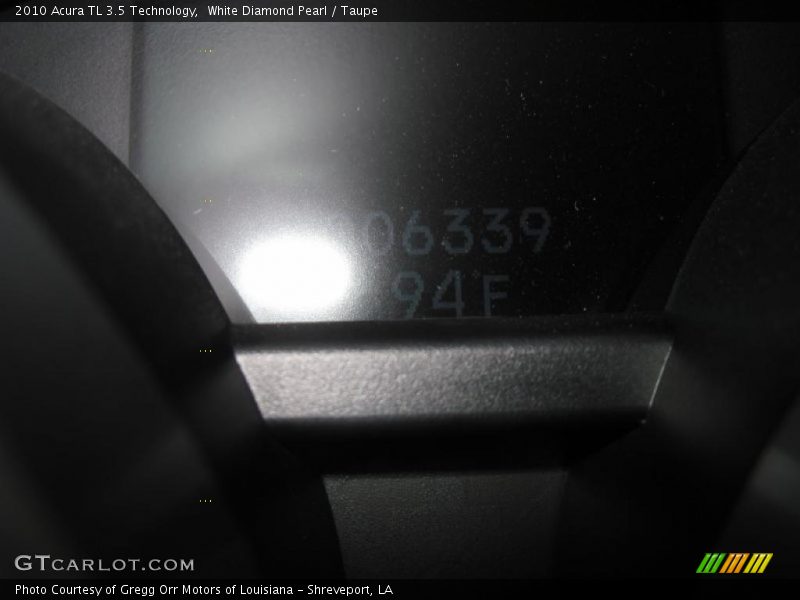 White Diamond Pearl / Taupe 2010 Acura TL 3.5 Technology