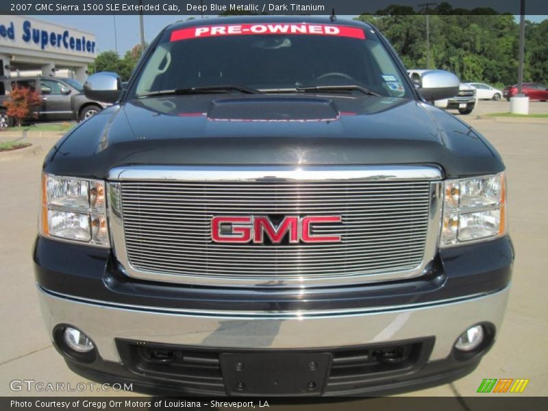 Deep Blue Metallic / Dark Titanium 2007 GMC Sierra 1500 SLE Extended Cab