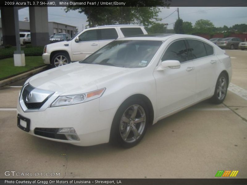 White Diamond Pearl / Umber/Ebony 2009 Acura TL 3.7 SH-AWD