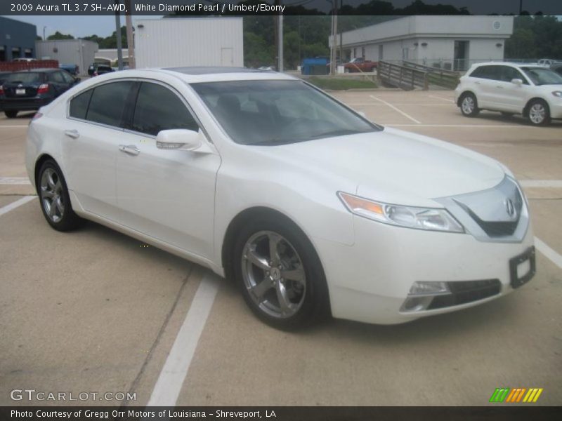 White Diamond Pearl / Umber/Ebony 2009 Acura TL 3.7 SH-AWD
