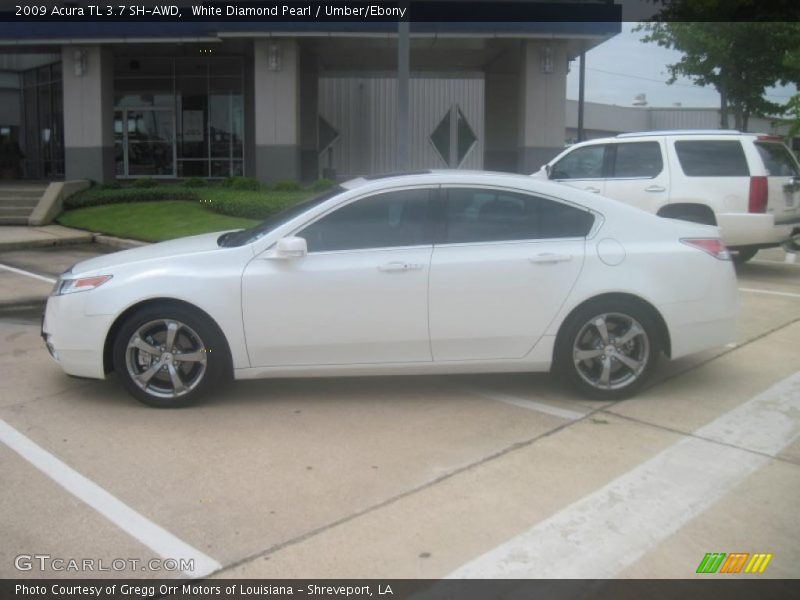 White Diamond Pearl / Umber/Ebony 2009 Acura TL 3.7 SH-AWD