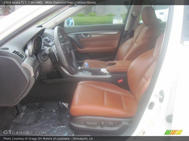White Diamond Pearl / Umber/Ebony 2009 Acura TL 3.7 SH-AWD