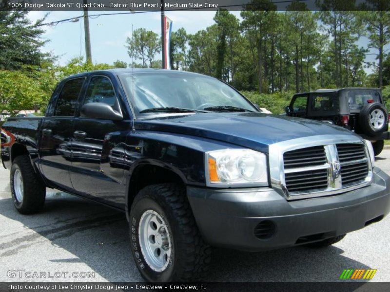 Patriot Blue Pearl / Medium Slate Gray 2005 Dodge Dakota ST Quad Cab