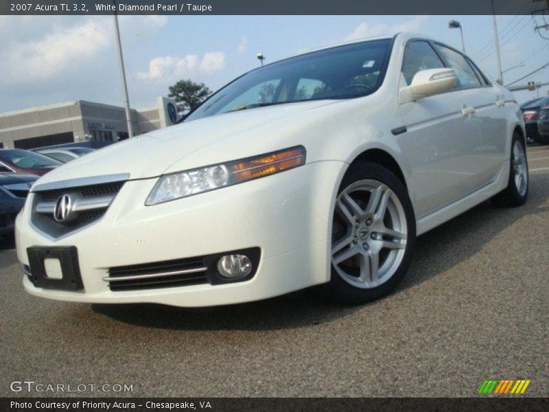 White Diamond Pearl / Taupe 2007 Acura TL 3.2