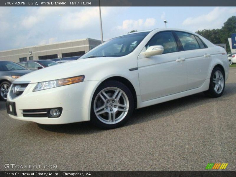 White Diamond Pearl / Taupe 2007 Acura TL 3.2