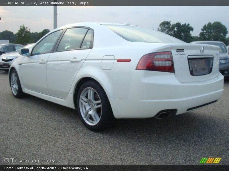 White Diamond Pearl / Taupe 2007 Acura TL 3.2