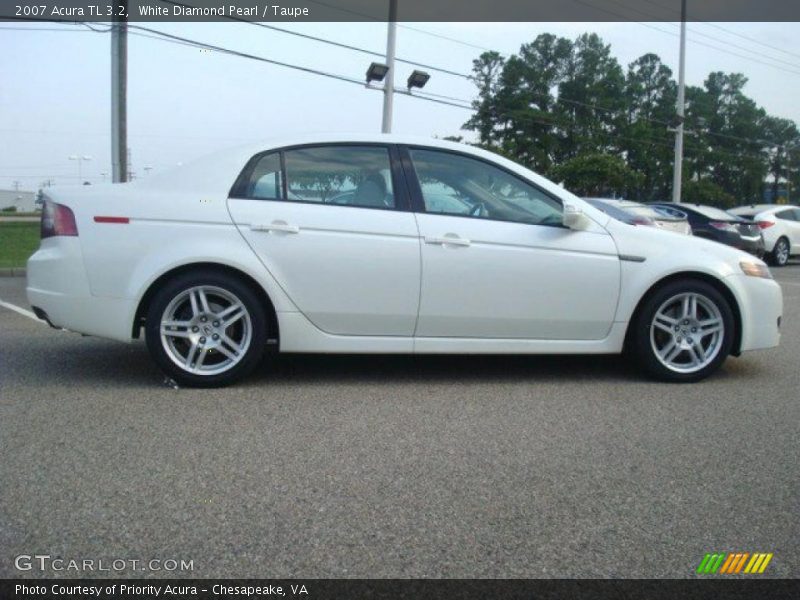 White Diamond Pearl / Taupe 2007 Acura TL 3.2