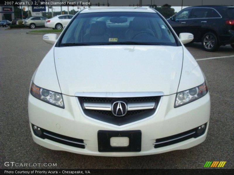 White Diamond Pearl / Taupe 2007 Acura TL 3.2