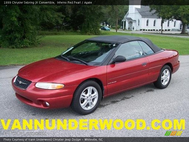 Inferno Red Pearl / Agate 1999 Chrysler Sebring JX Convertible