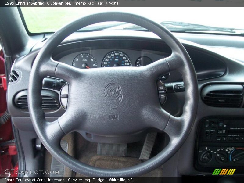 Inferno Red Pearl / Agate 1999 Chrysler Sebring JX Convertible