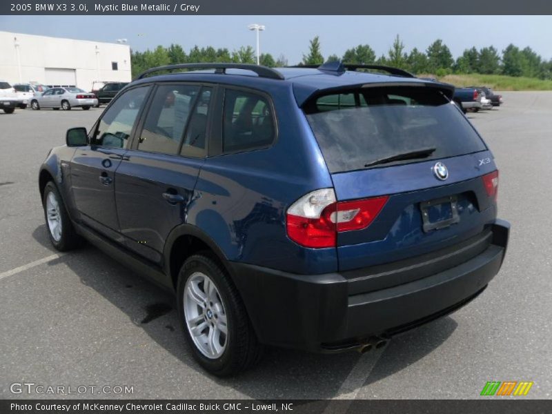 Mystic Blue Metallic / Grey 2005 BMW X3 3.0i