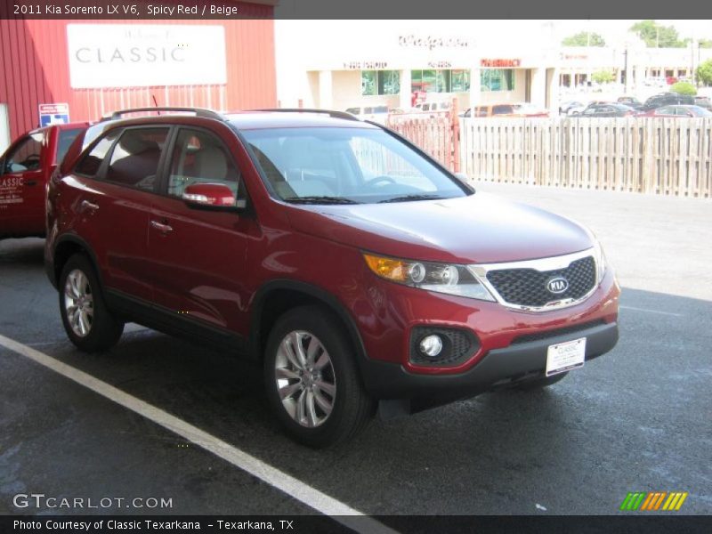 Spicy Red / Beige 2011 Kia Sorento LX V6