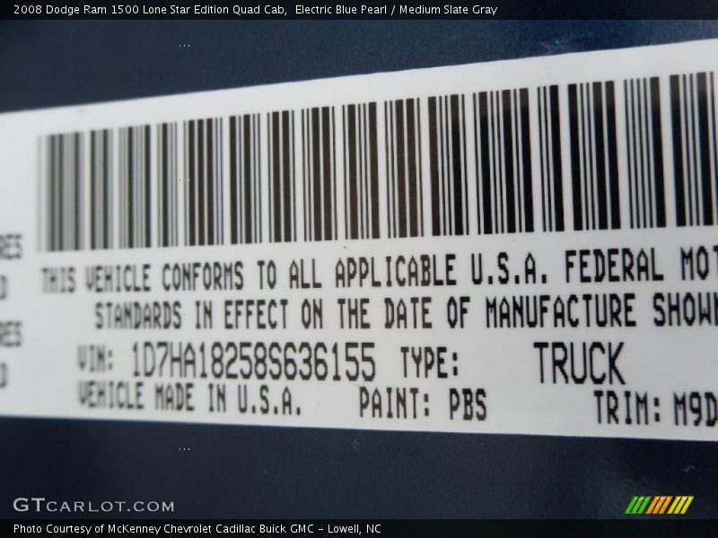 Electric Blue Pearl / Medium Slate Gray 2008 Dodge Ram 1500 Lone Star Edition Quad Cab