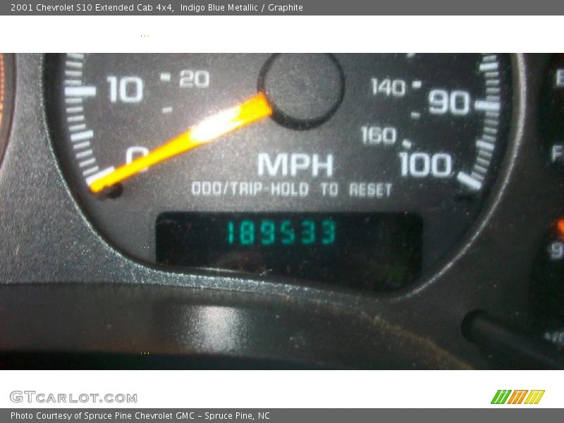 Indigo Blue Metallic / Graphite 2001 Chevrolet S10 Extended Cab 4x4