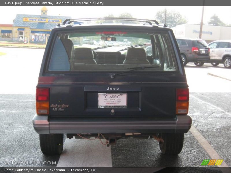 Midnight Blue Metallic / Gray 1991 Jeep Cherokee Laredo