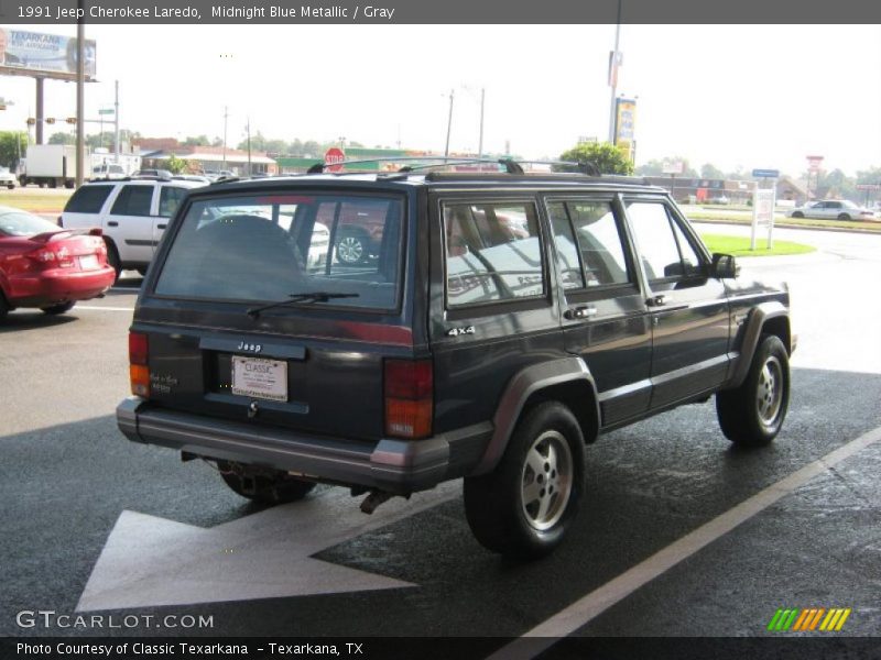 Midnight Blue Metallic / Gray 1991 Jeep Cherokee Laredo