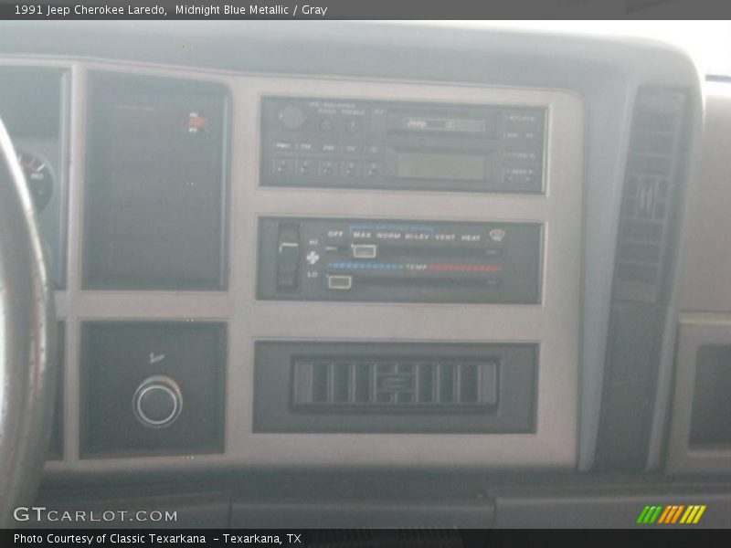 Midnight Blue Metallic / Gray 1991 Jeep Cherokee Laredo