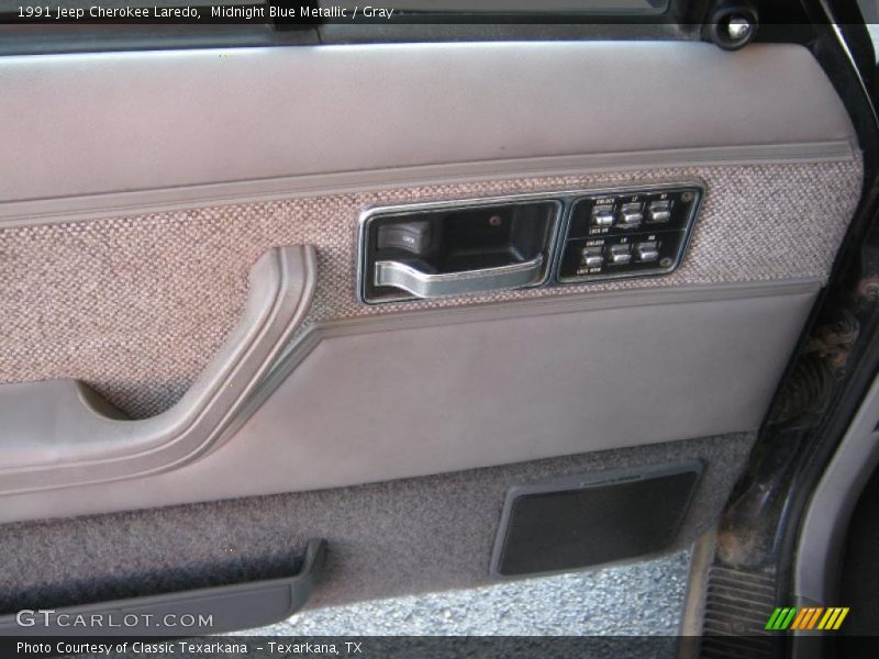 Midnight Blue Metallic / Gray 1991 Jeep Cherokee Laredo